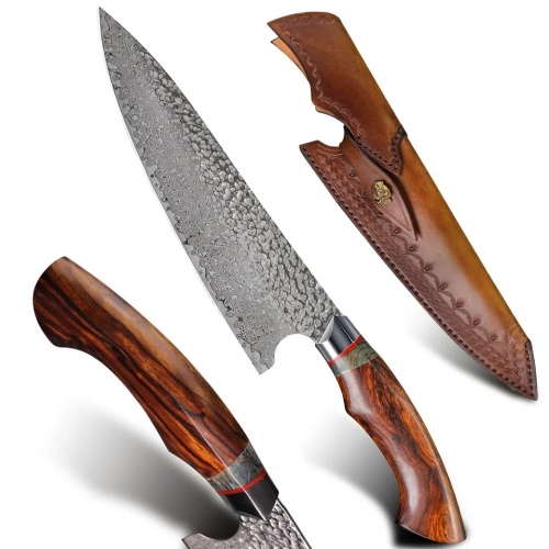 KnifeBoss kuchařský damaškový nůž Outdoor Chef 8" (205 mm) Ironwood