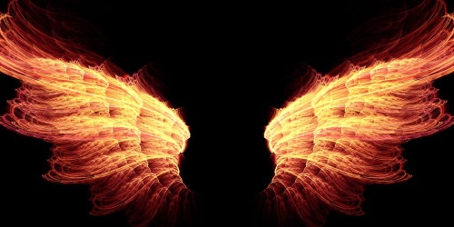 Obraz ohnivé anjelské krídla