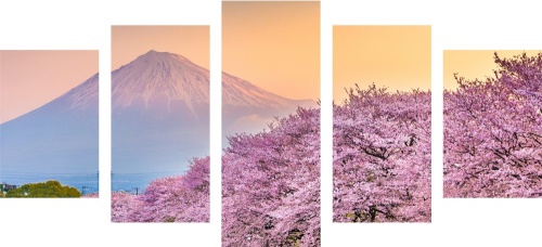5-dielny obraz nádherné Japonsko