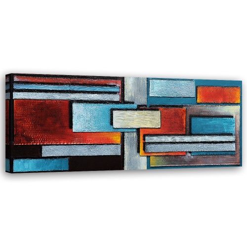 Obraz na plátně Moderní abstraktní modrá červená