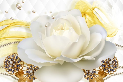 Obraz luxusná ruža s abstrakciou