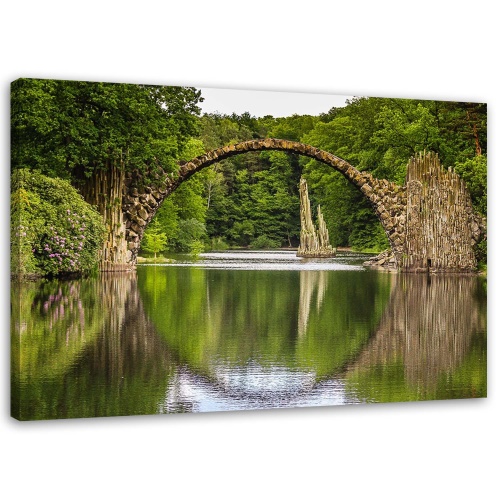 Obraz na plátně Obloukový most přes jezero