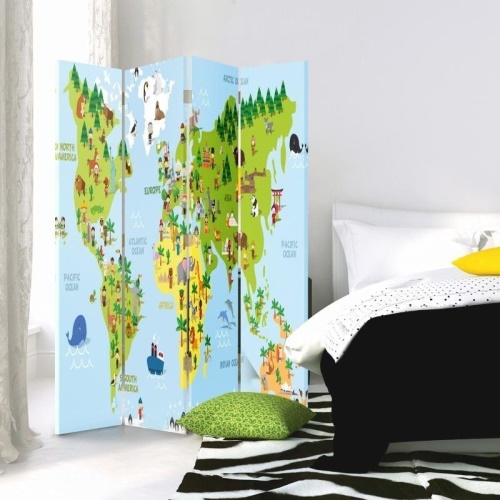 Ozdobný paraván, Mapa světa pro děti