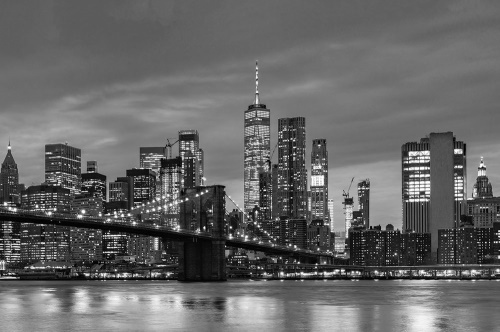 Samolepiaca fototapeta čiernobiely most v Brooklyne