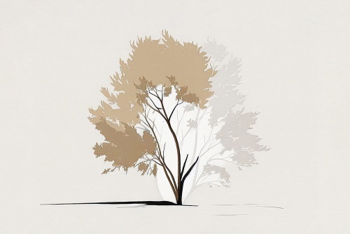 Obraz minimalistický strom s listami