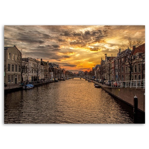 Obraz na plátně Říční město Amsterdam