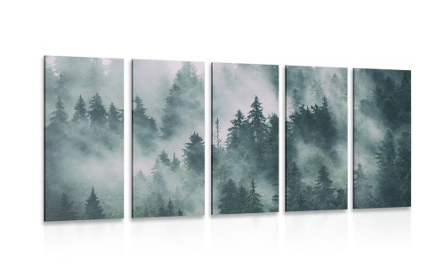 5-dielny obraz hory v hmle