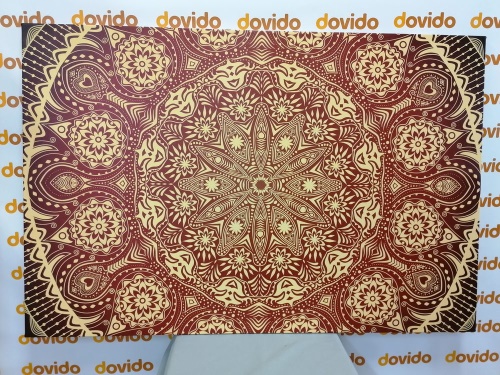 Obraz okrasná Mandala s krajkou v bordovej farbe