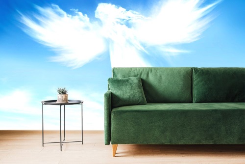 Samolepiaca tapeta podoba anjela v oblakoch