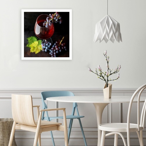 Obraz na plátně Sklenice na víno s hrozny