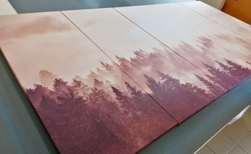 5-dielny obraz hmlistý les