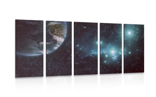 5-dielny obraz planéta vo vesmíre
