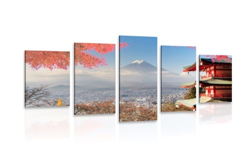 5-dielny obraz jeseň v Japonsku