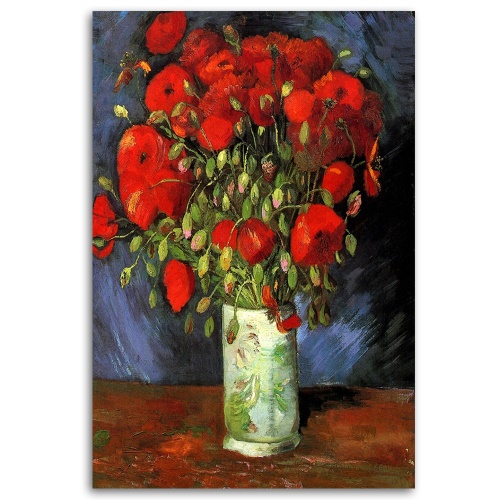 Obraz na plátně Váza s červenými vlčími máky Van Gogh