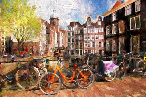 Samolepiaca tapeta kreslený Amsterdam