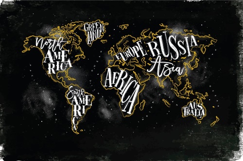 Samolepiaca tapeta trendová mapa sveta