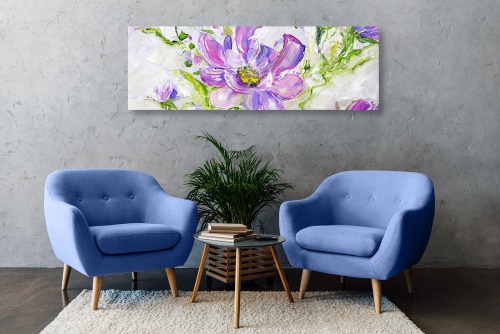 Obraz maľované kvety v letnom prevedení