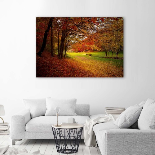 Obraz na plátně Lesní listí podzim