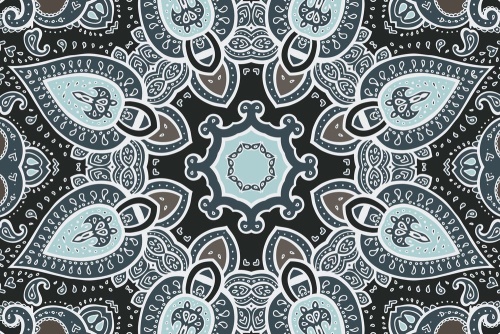 Obraz Mandala s indickým motívom v svetlej modrej