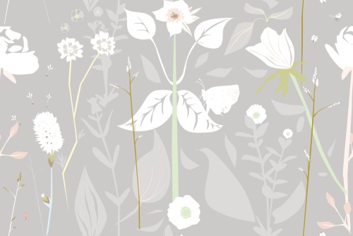 Samolepiaca tapeta nežná kvetinová lúka - 75x1000 cm