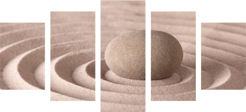 5-dielny obraz relaxačný kameň