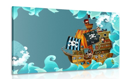 Obraz pirátska loď na mori