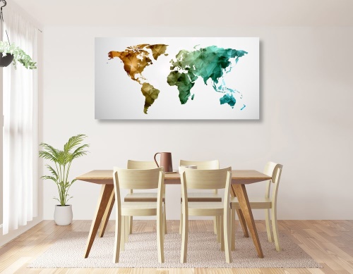 Obraz farebná polygonálna mapa sveta