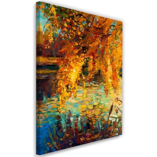 Obraz na plátně Podzimní přírodní listy jako malované