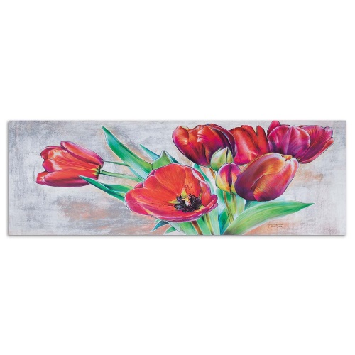 Obraz na plátně Červený květ tulipánu jako malovaný