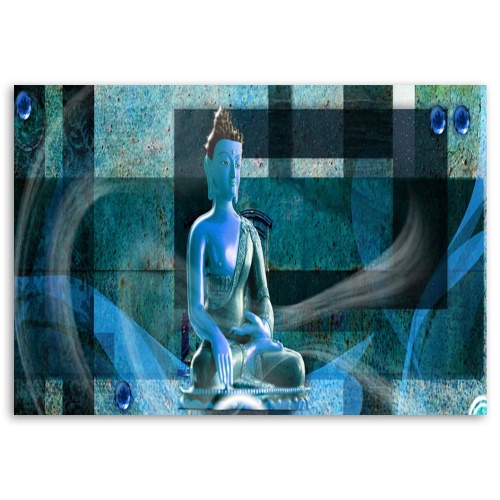 Obraz na plátně Buddha Modrá abstrakce