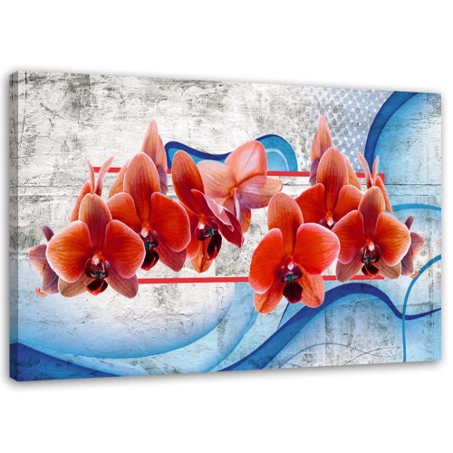 Obraz na plátně Červené květy orchidejí