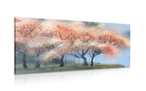Obraz akvarelové kvitnúce stromy