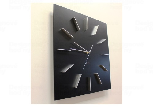 Designové nástěnné hodiny Future Time FT1010BK Square black 40cm