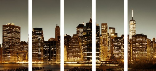 5-dielny obraz centrum New Yorku