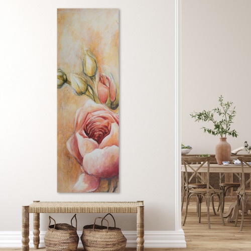 Obraz na plátně Růžové růže Přírodní květiny