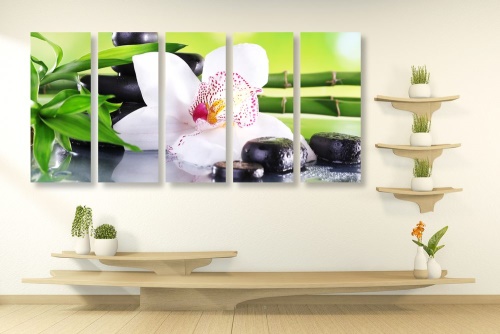 5-dielny obraz japonská orchidea