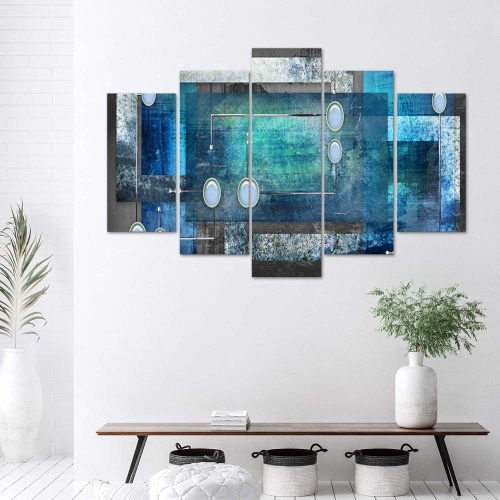 Obraz na plátně pětidílný Abstraktní tyrkysově modrá