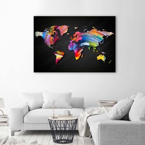 Obraz na plátně Barevná mapa světa