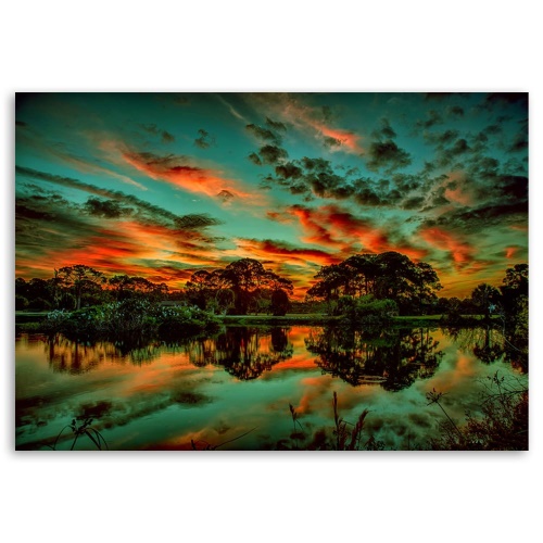 Obraz na plátně Jezero Stromy Nebe Příroda