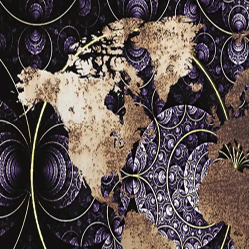 Ozdobný paraván, Elegantní mapa světa