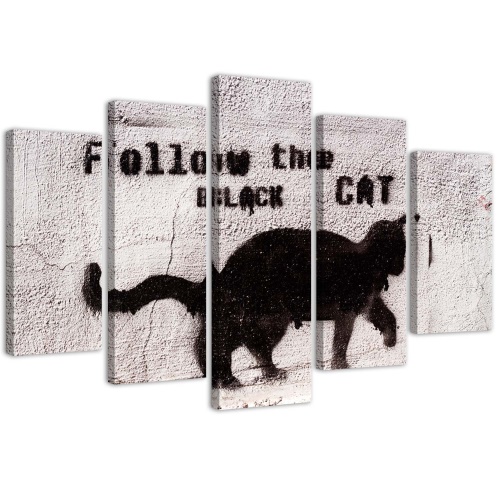 Obraz na plátně pětidílný Textura betonu Black Cat
