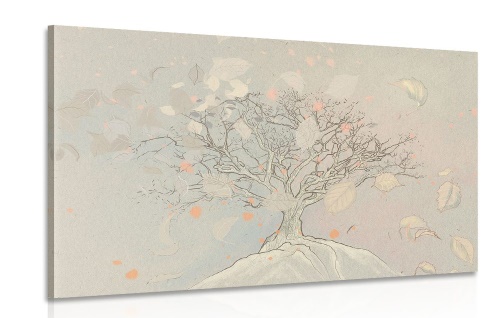 Obraz kreslený jesenný strom