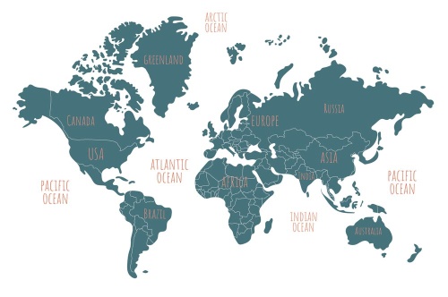 Samolepiaca tapeta moderná mapa sveta