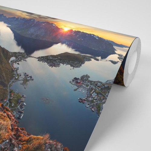 Samolepiaca fototapeta horská panoráma so západom slnka