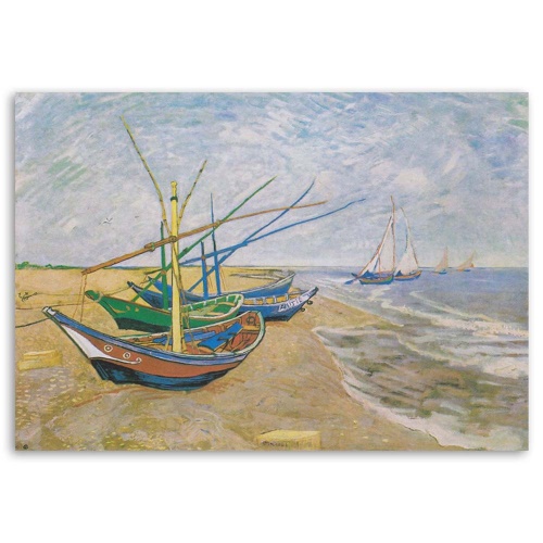 Obraz na plátně Rybářské lodě na pláži - V. van Gogh