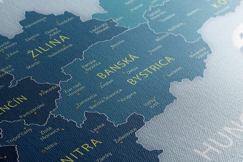 Obraz elegantná mapa Slovenska v modrom