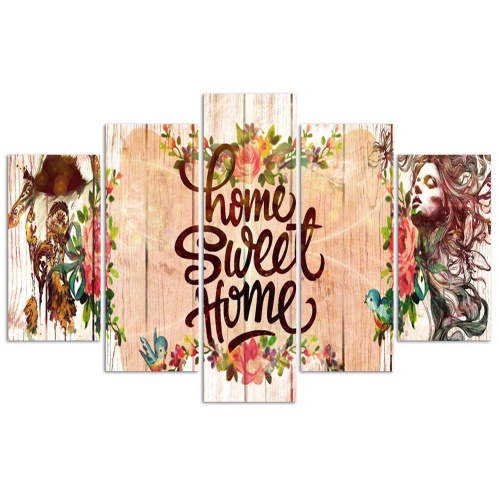 Obraz na plátně pětidílný Nápis Home Sweet Home