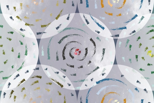 Samolepiaca tapeta abstraktné farebné kruhy - 75x1000 cm