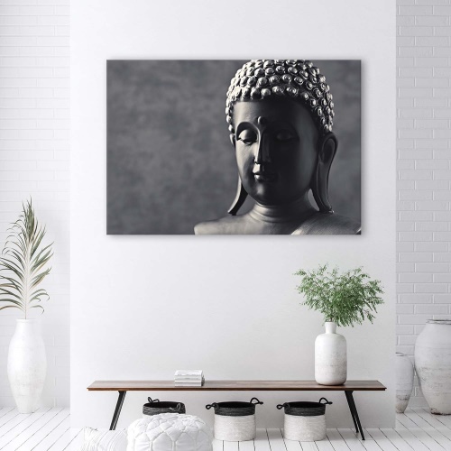 Obraz na plátně Buddha Šedé pozadí