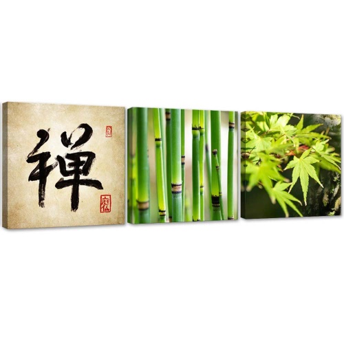 Obraz na plátně třídílný Asie relaxace zen bambus